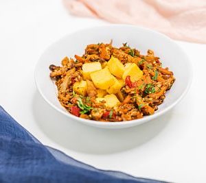 Mâncare de ciuperci cu tofu şi mămăliguţă– vegan (6)_opt